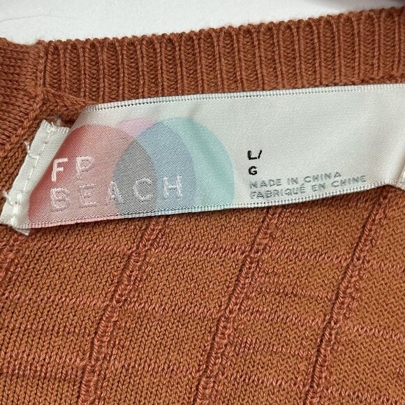 Free People Beach Short N Sweet Size Large Ambered Coral Sweater Minidress NWOT - Picture 6 of 13